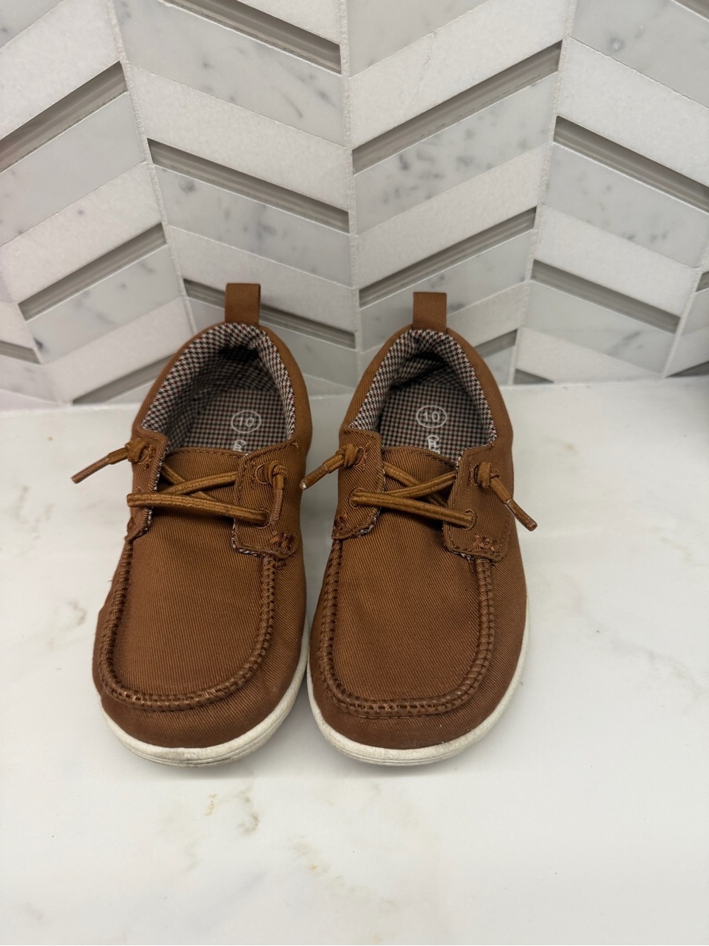 Kids Casual Canvas Boat Shoes - Brown 10T
